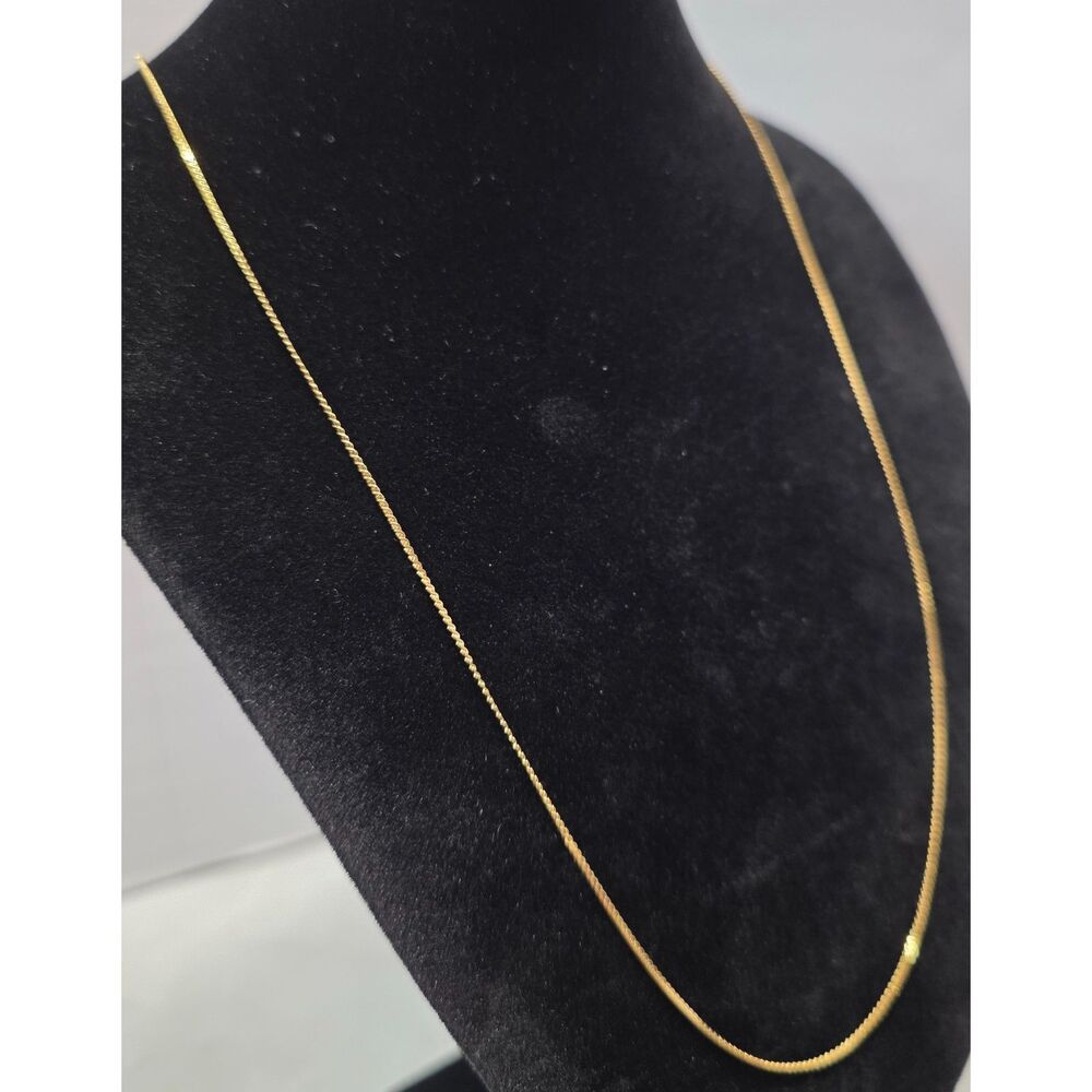 New Gold Plated Stainless Steel Flat Chain Link Necklace to 18" Gold Tone Thin